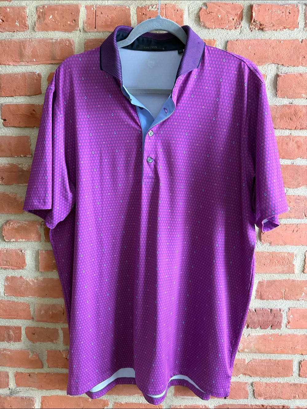 Greyson Purple Polo with Contrast Trim